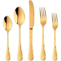 Wayfair | Gold Hammered Flatware Sets You'll Love in 2022